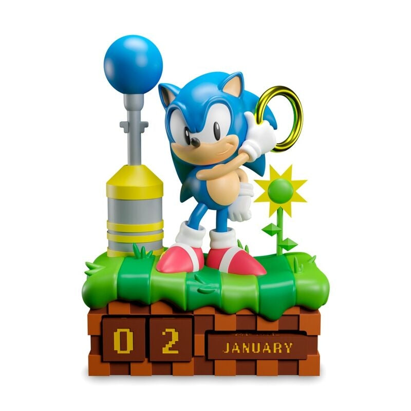3D evighetskalender med Sonic the Hedgehog-design