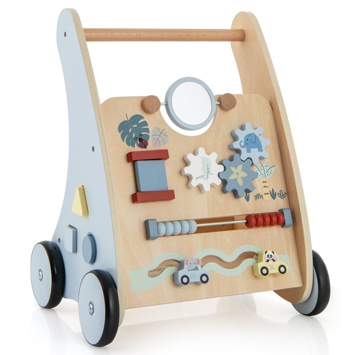 Baby Walker i trä med aktivitetscenter – Montessori-lärande
