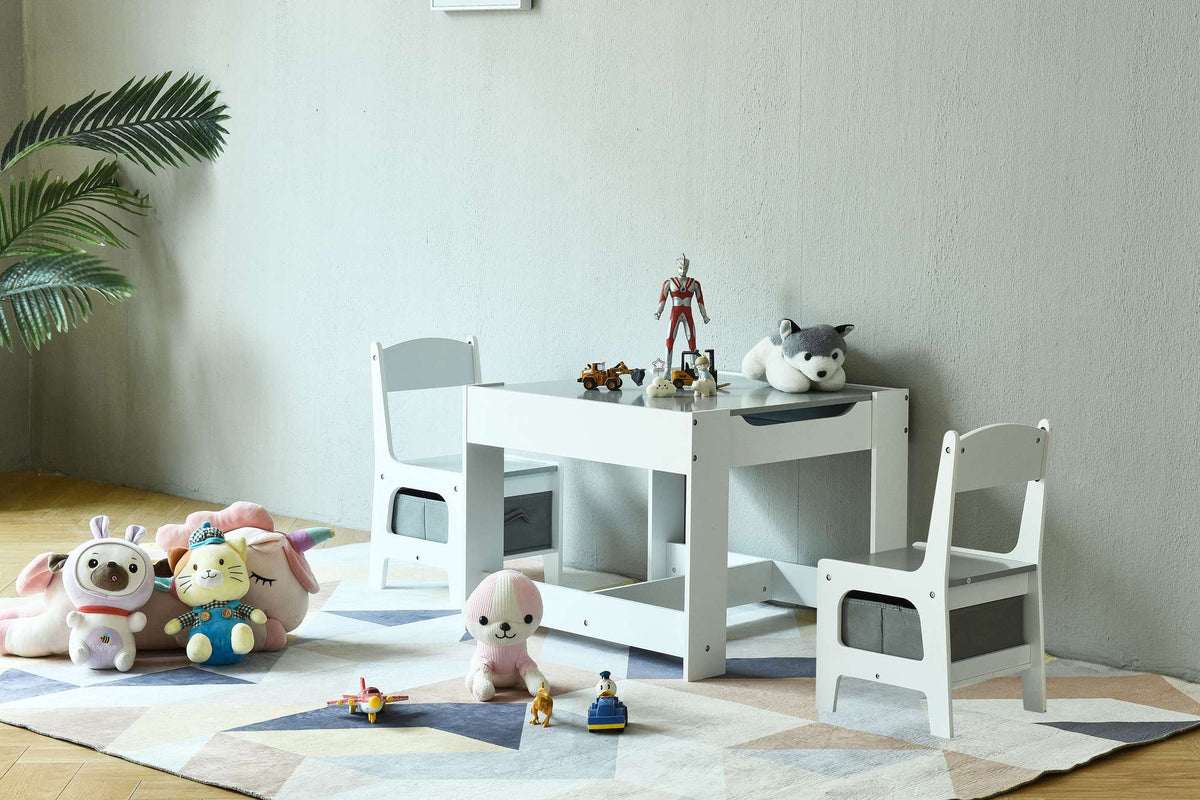 Barnbordsset med griffeltavla och förvaring