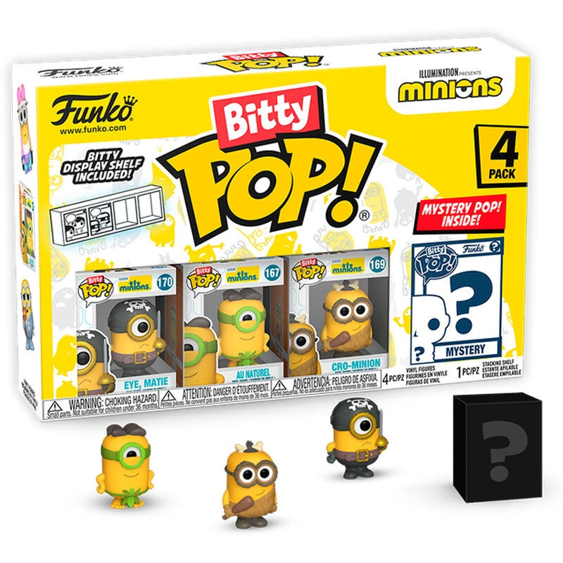 Blisterpack med 4 Bitty POP Minions samlarfigurer