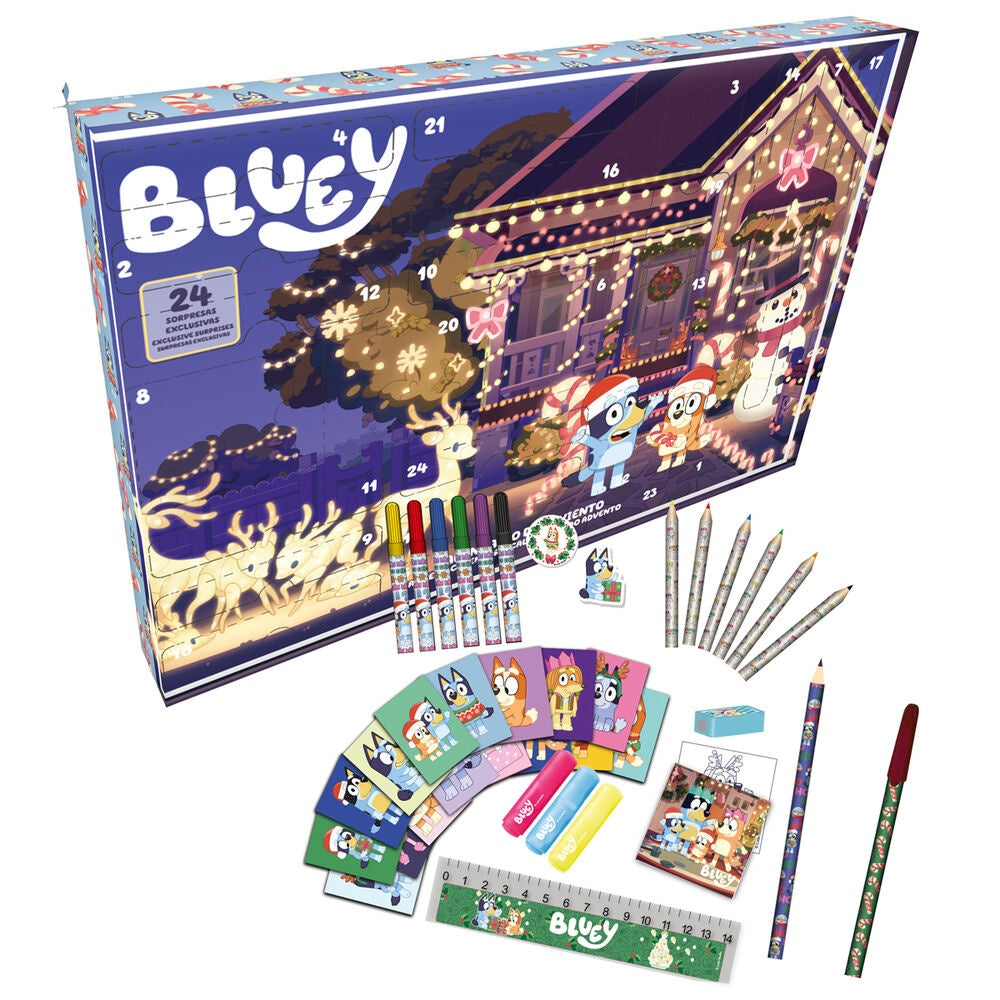 Bluey adventskalender med 24 roliga överraskningar för barn