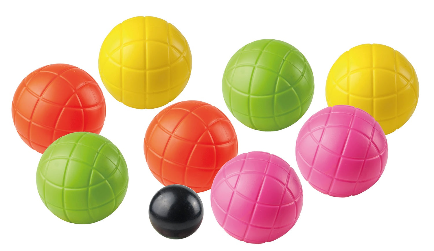 Bocciabollset, 8 plastbollar, 4 färger, målboll
