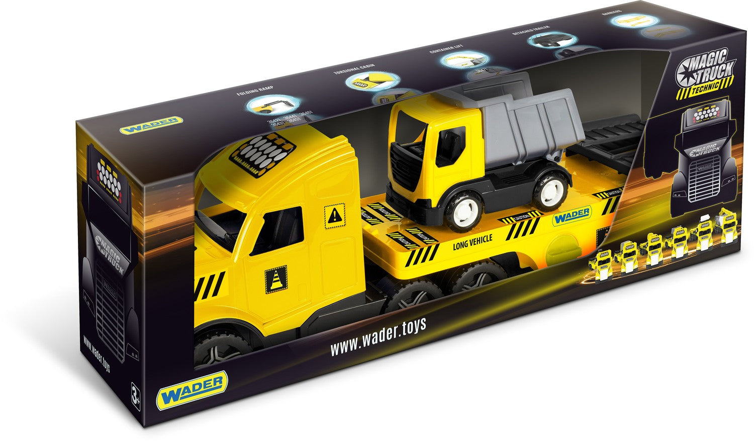 Bärgningsbil med tippflak och svängbar släpvagn, 78 cm