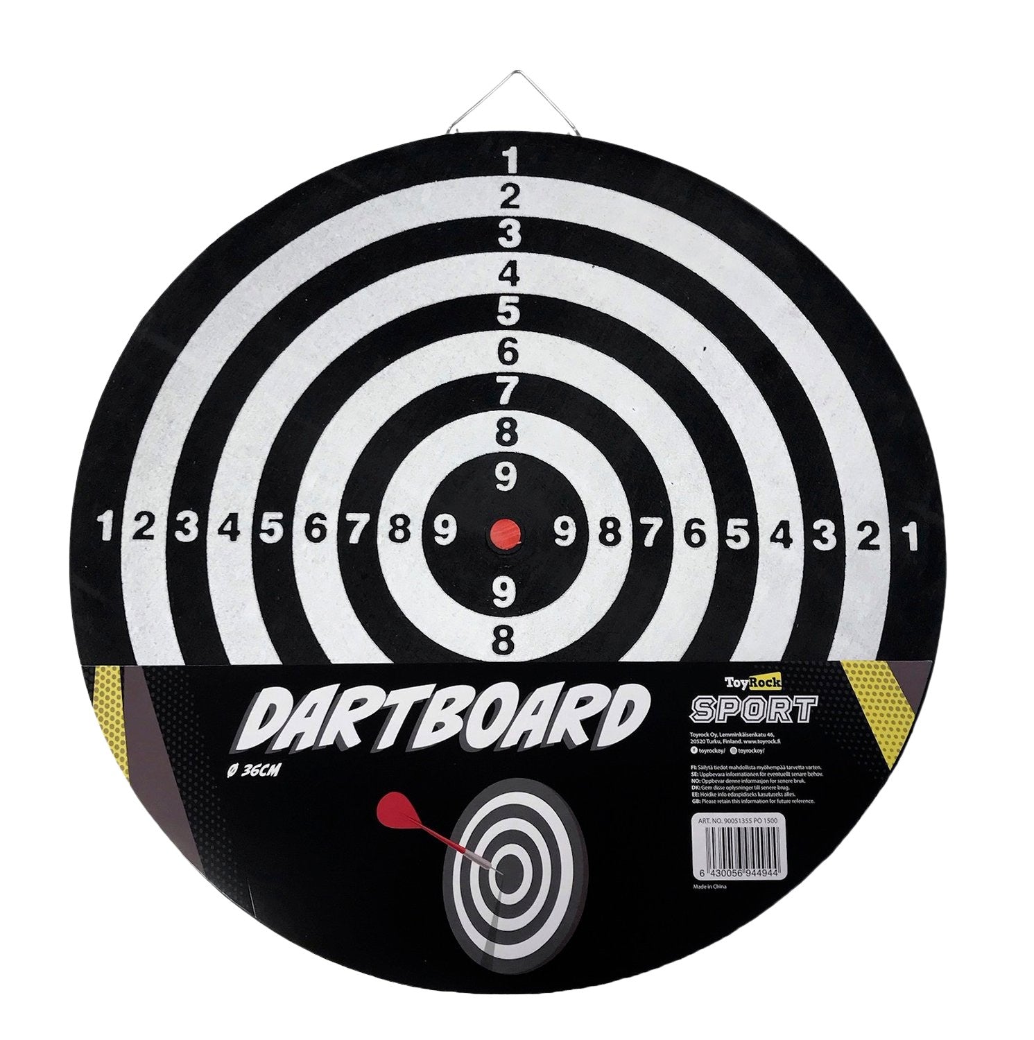 Darttavla med 36 cm diameter för skoj och övning