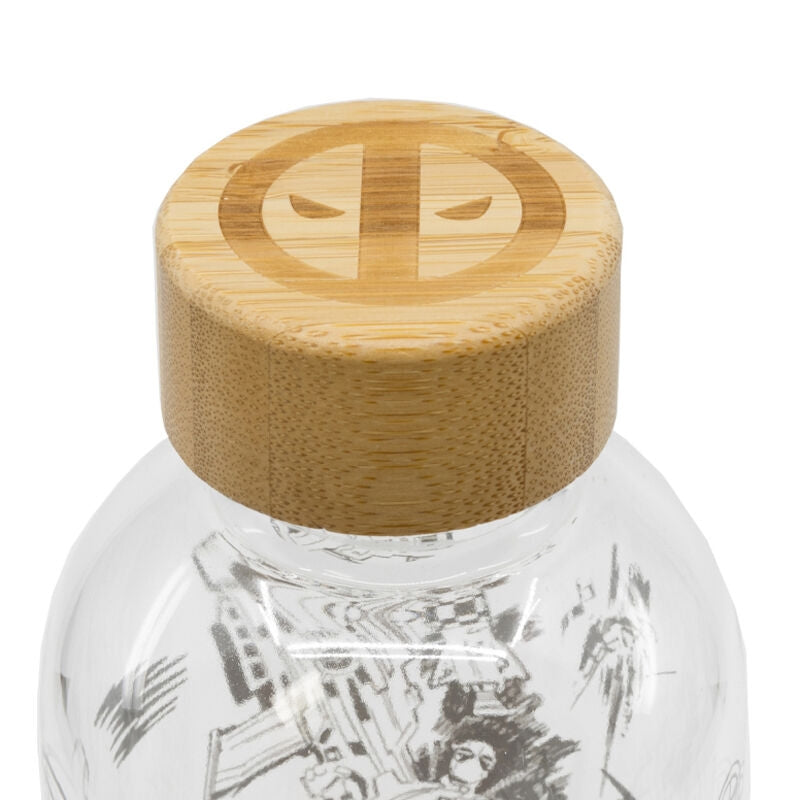 Deadpool glasflaska, 1030 ml kapacitet, hållbar design