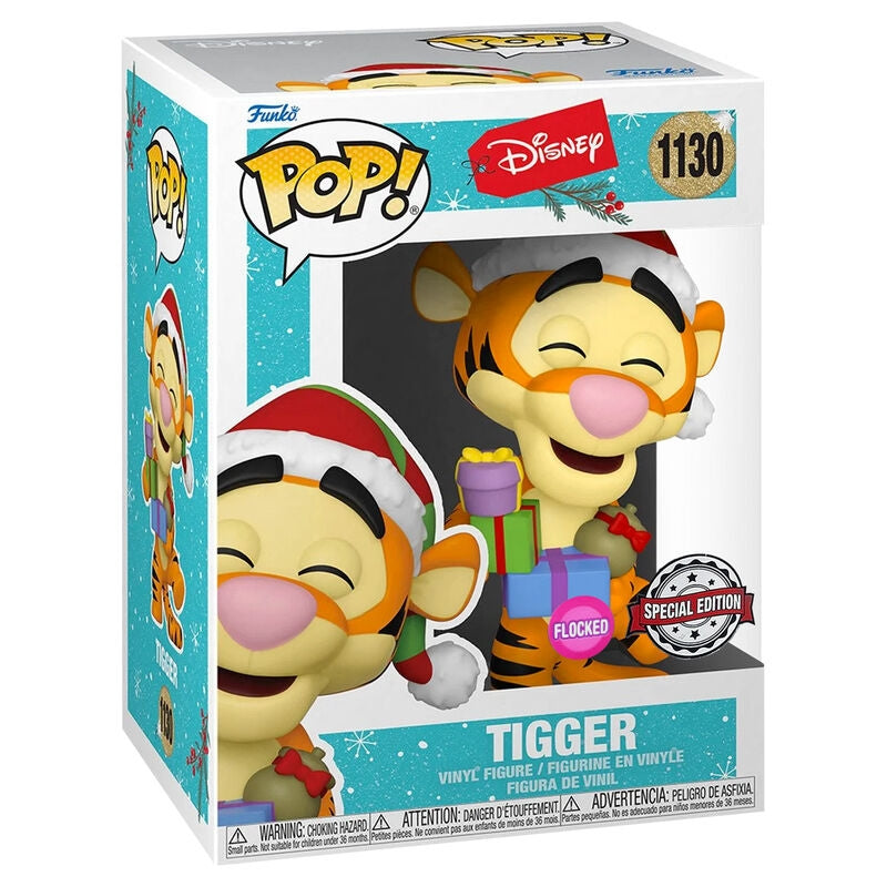 Disney Holiday Tigger Flocked Plyschleksak, Exklusiv Edition