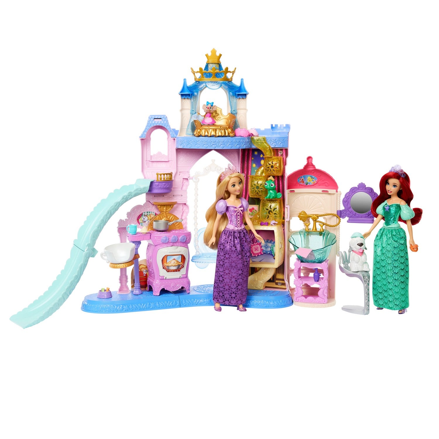 Disney Princess Husdjursslott med 3 djurvänner och 20 tillbehör