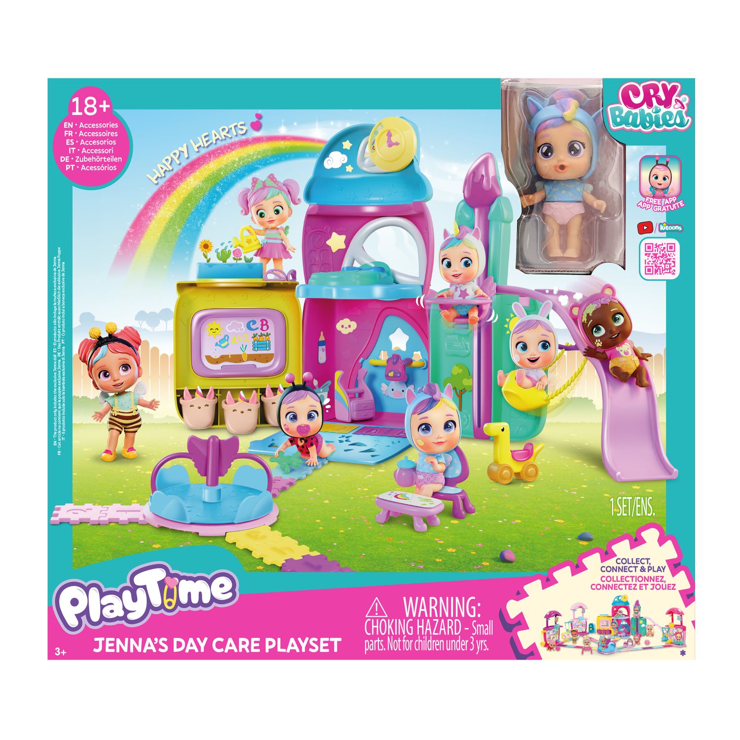 Dockdagislekset med rutschkana och tillbehör