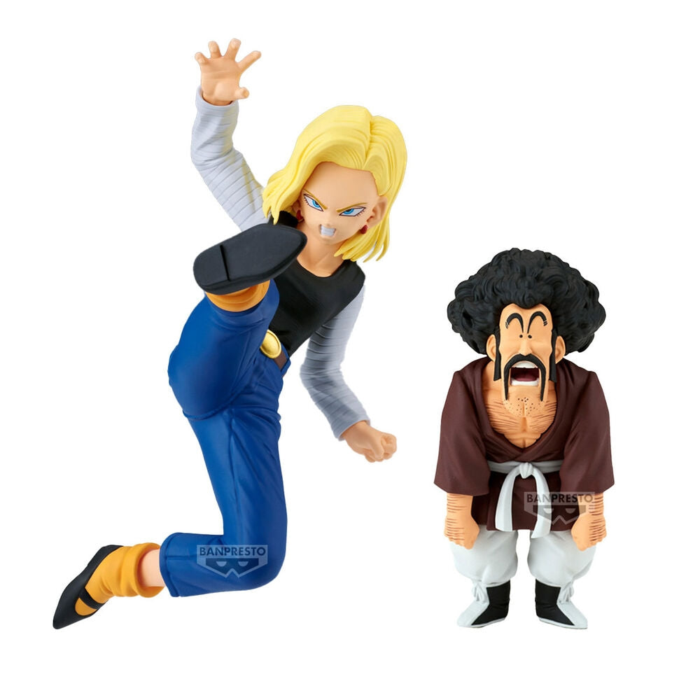 Dragon Ball Z Android 18 & Mr. Satan Actionfigurer Set 11-8cm