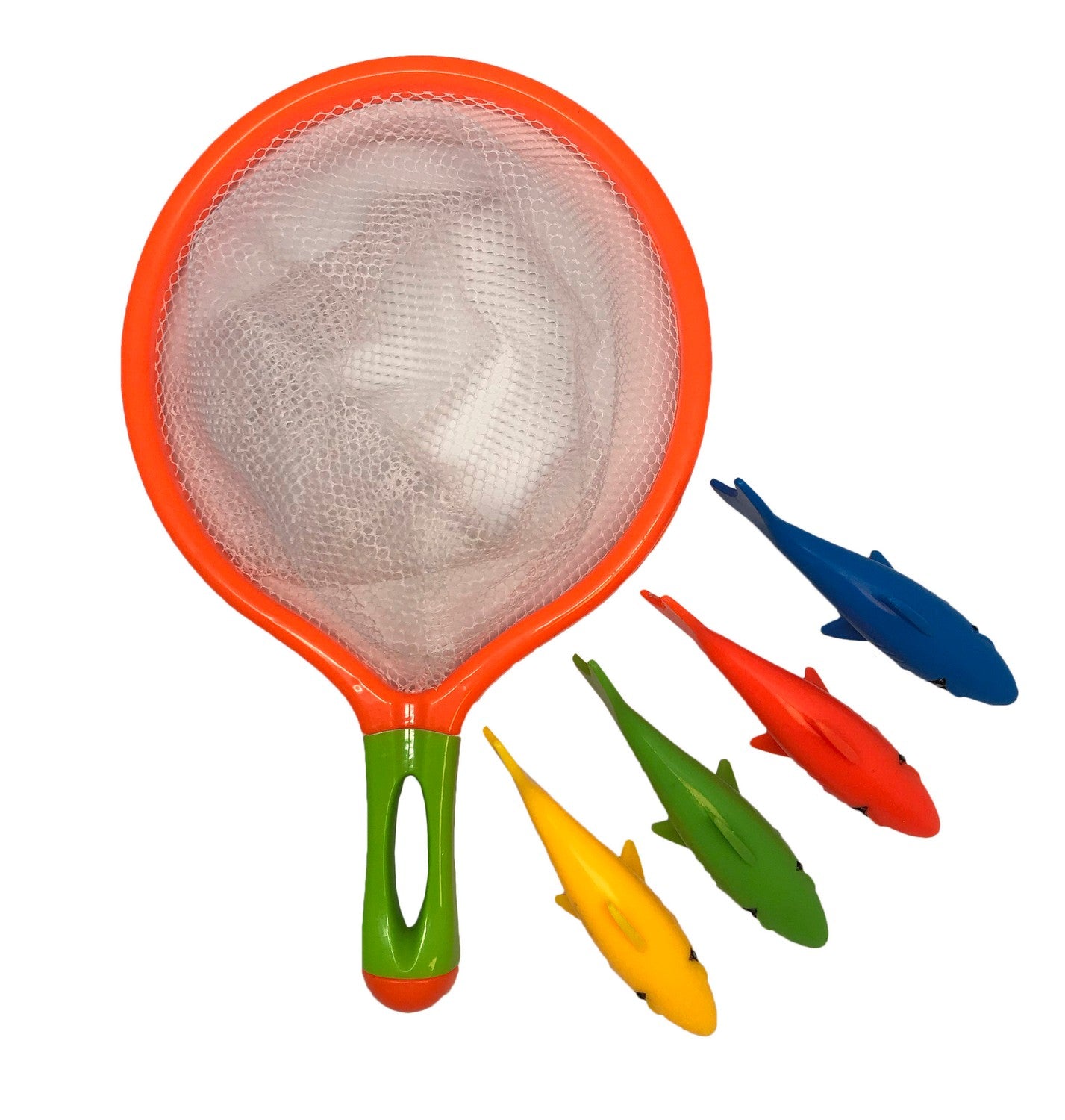 Dykfiskleksak med nät för poolkul