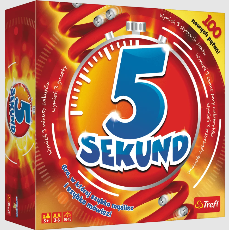 Familjebrädspel – 5 sekunder, åldrar 8+