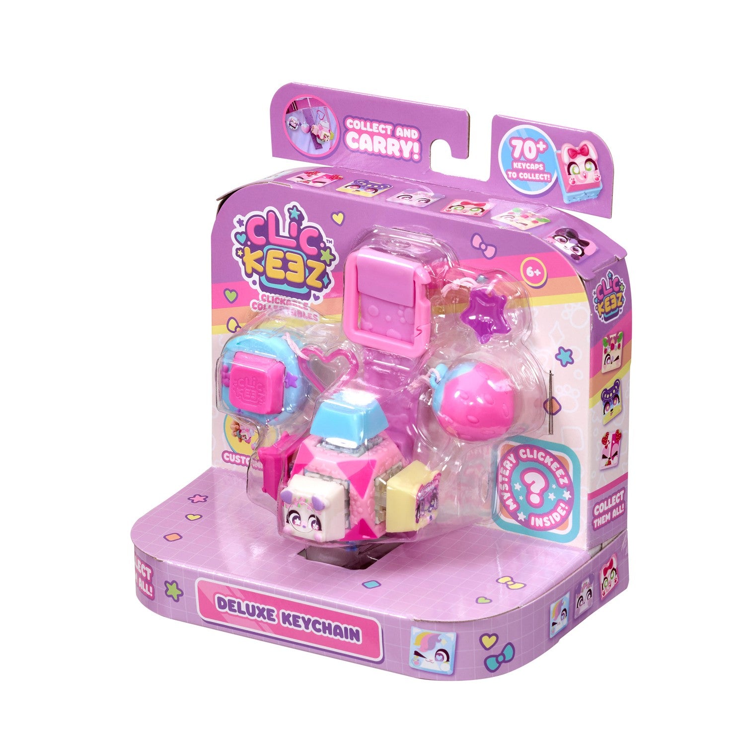 Fidget-nyckelring med 6 klickknappar, 14 utbytbara delar