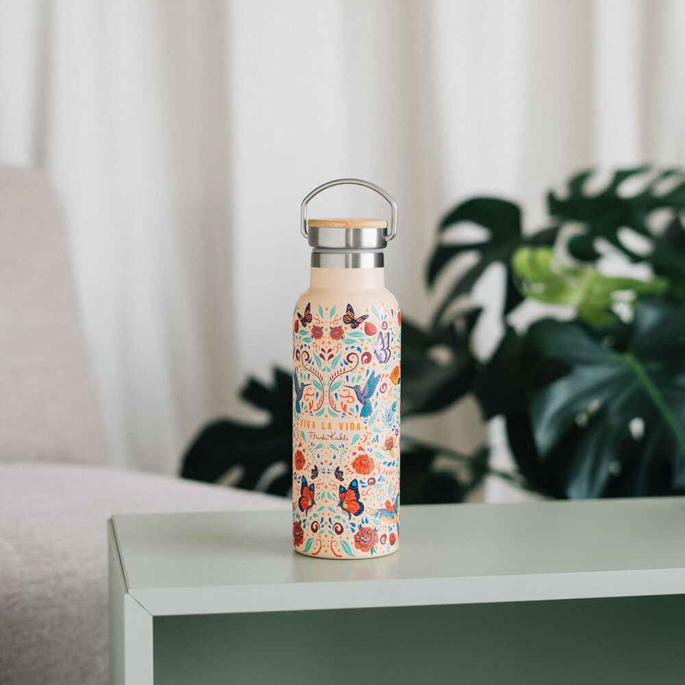 Flaska i rostfritt stål 500ml - Frida Kahlo Long Live Life Design