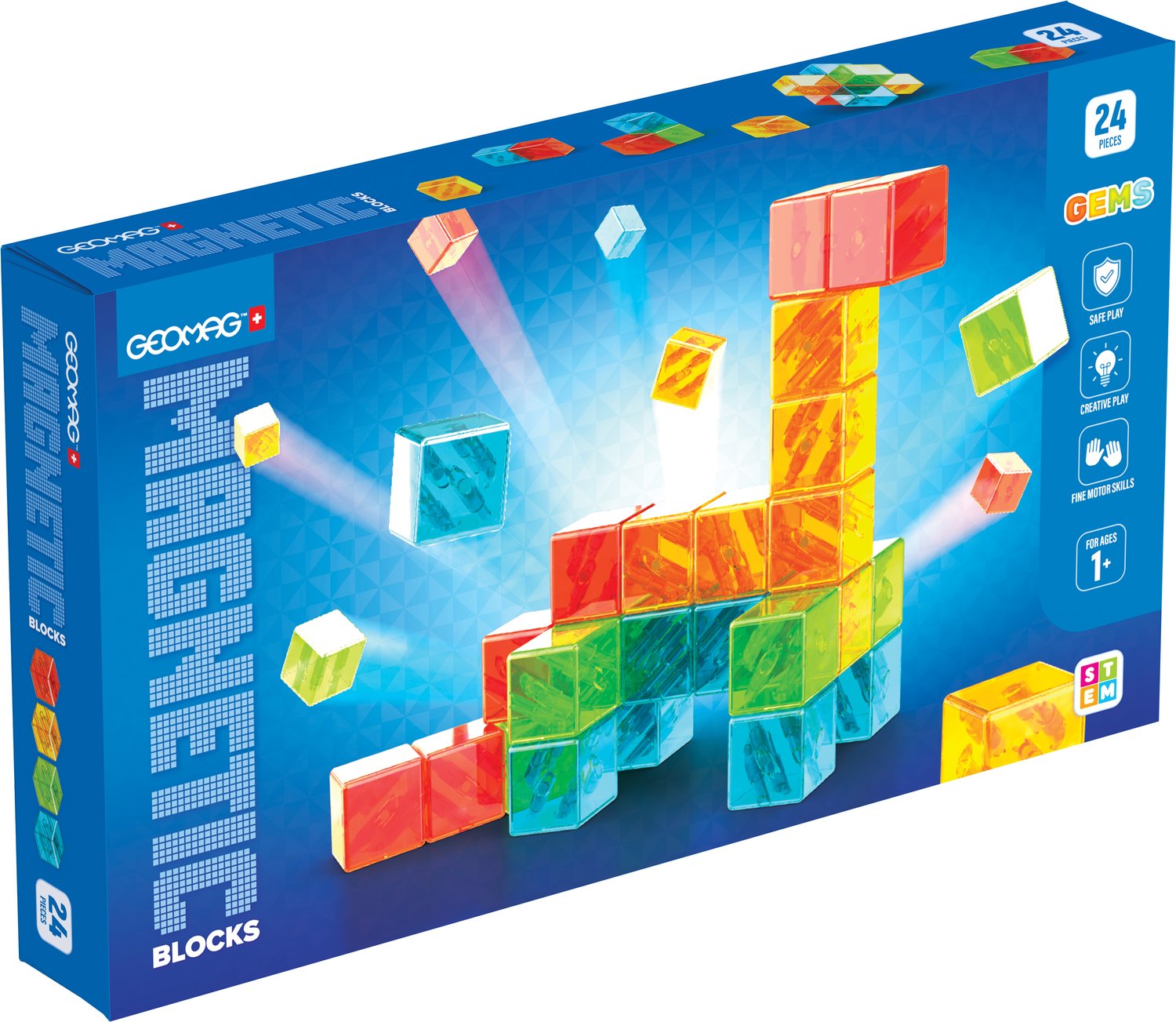 Geomag Gems Magnetklossar 24 Delar