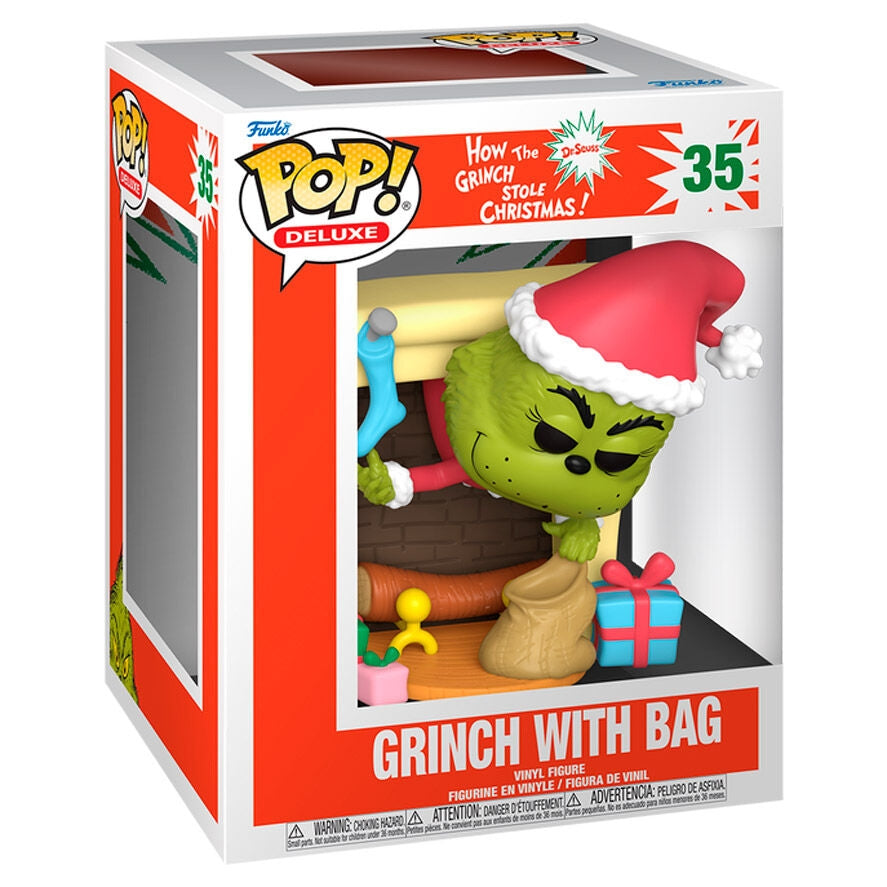 Grinch Figure Deluxe med väska, Holiday Collectible Toy