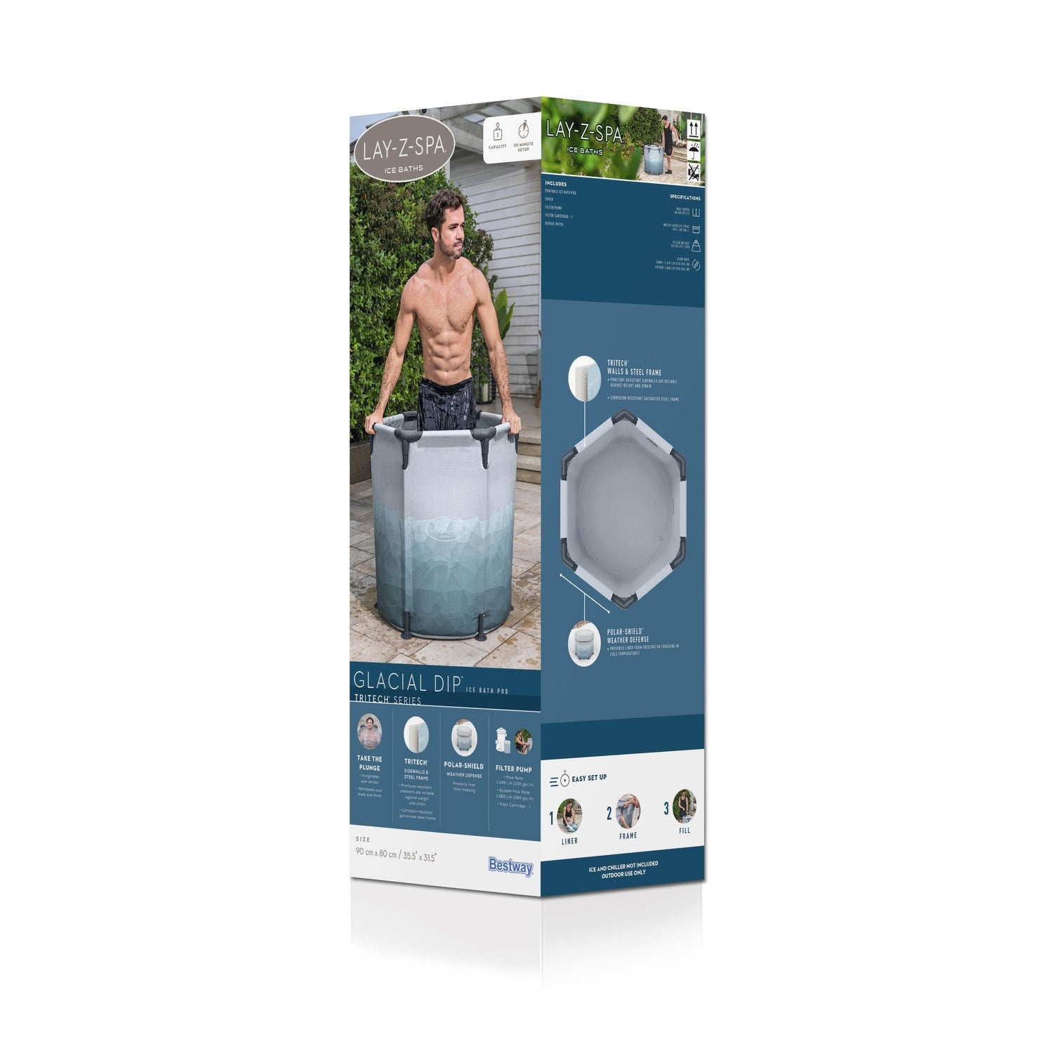 Lay-Z-Spa Kallbassäng Rund 90 Cm