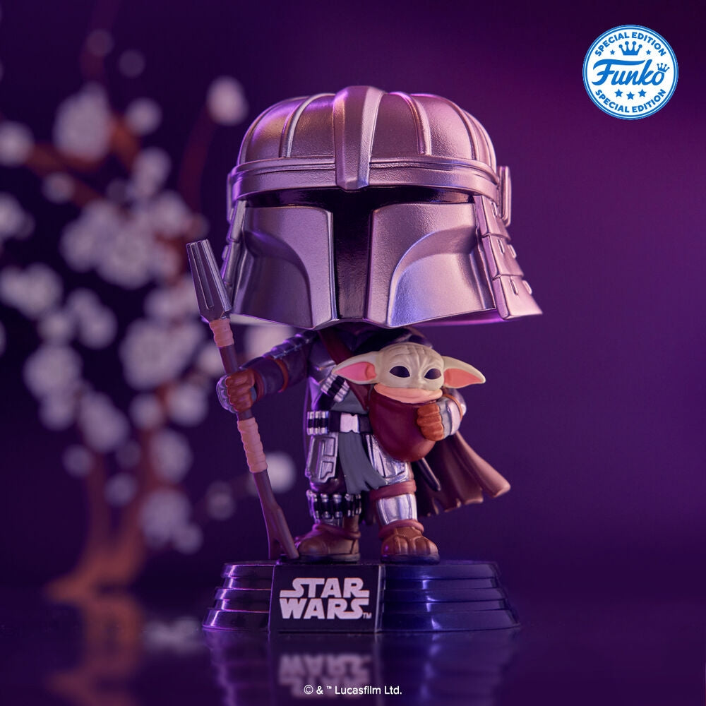 Mandalorian-figur med Grogu, exklusiv Star Wars-samlare
