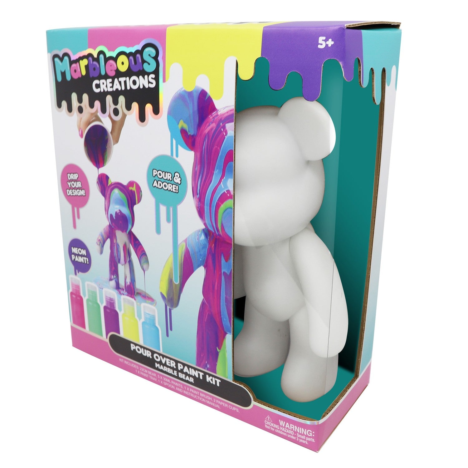 Marmorbjörnens gjutkit med färger och verktyg