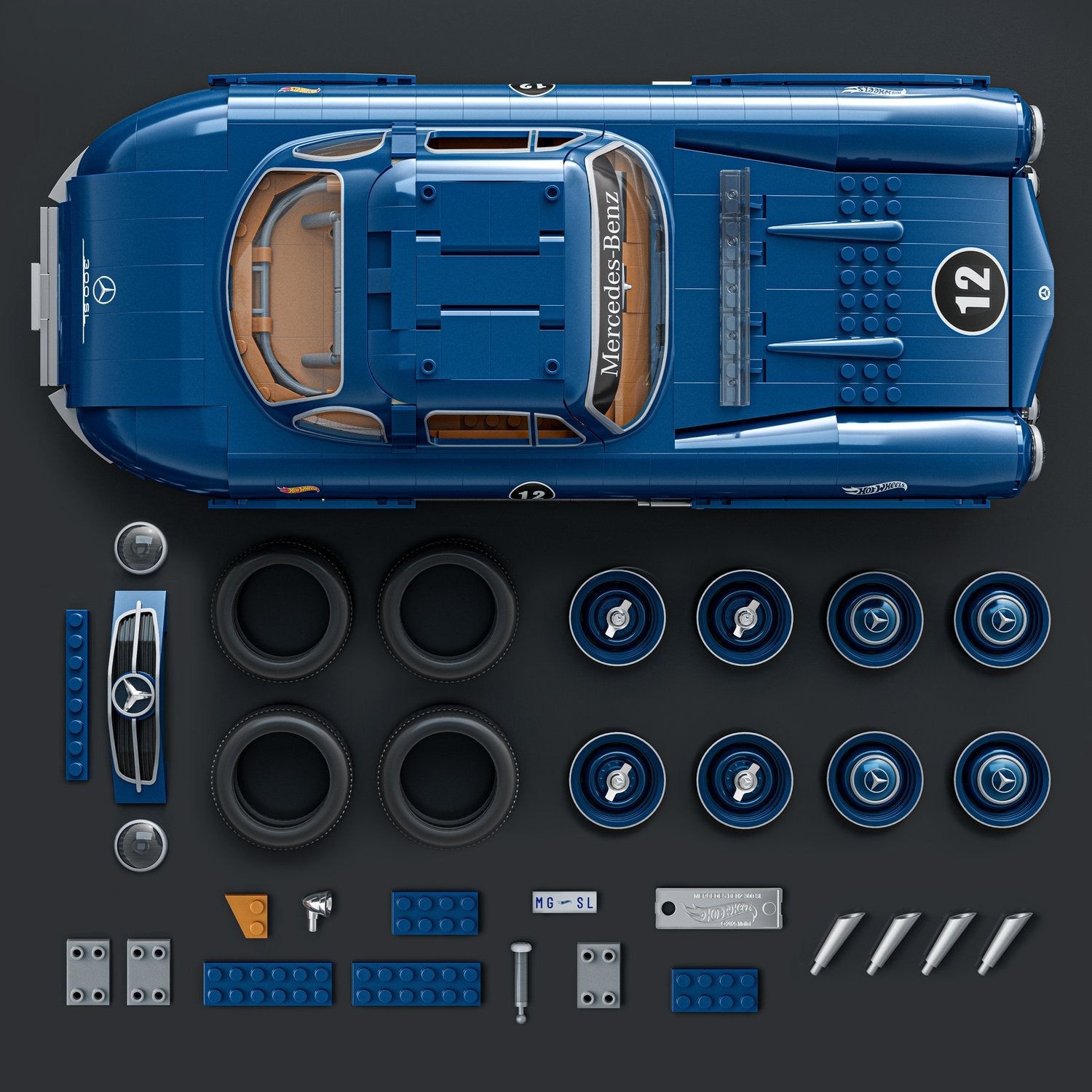 Mercedes-Benz 300 SL modellbyggsats, skala 1:12, 1600 delar