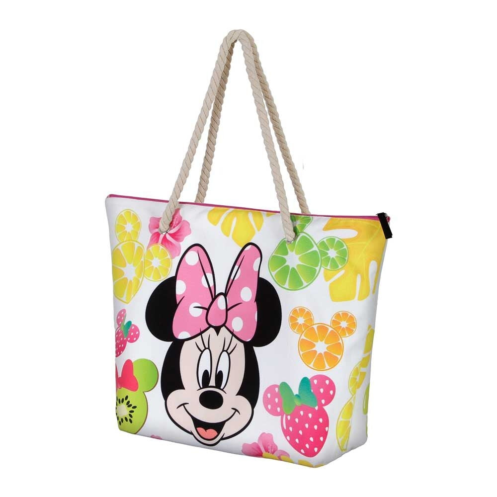 Minnie Mouse strandväska med fruktdesign och rymlig interiör