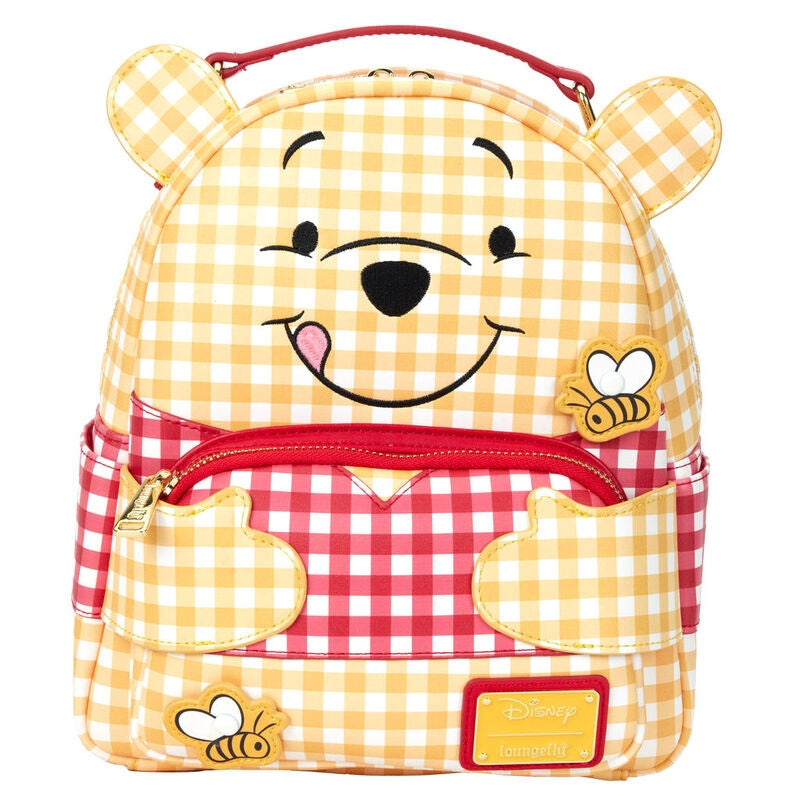 Nalle Puh Gingham-ryggsäck, 25 cm storlek, hållbar design