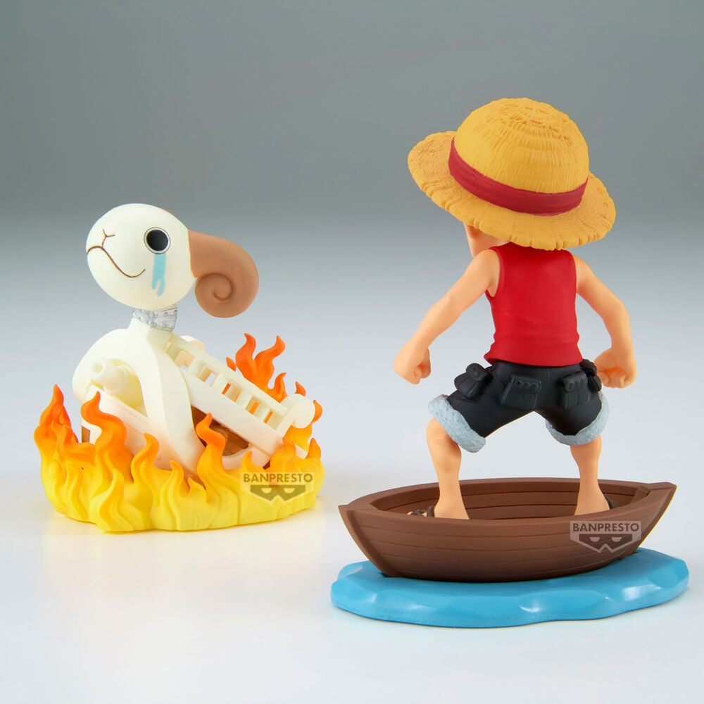 One Piece Luffy & Going Merry Figur, 8 cm samlarobjekt
