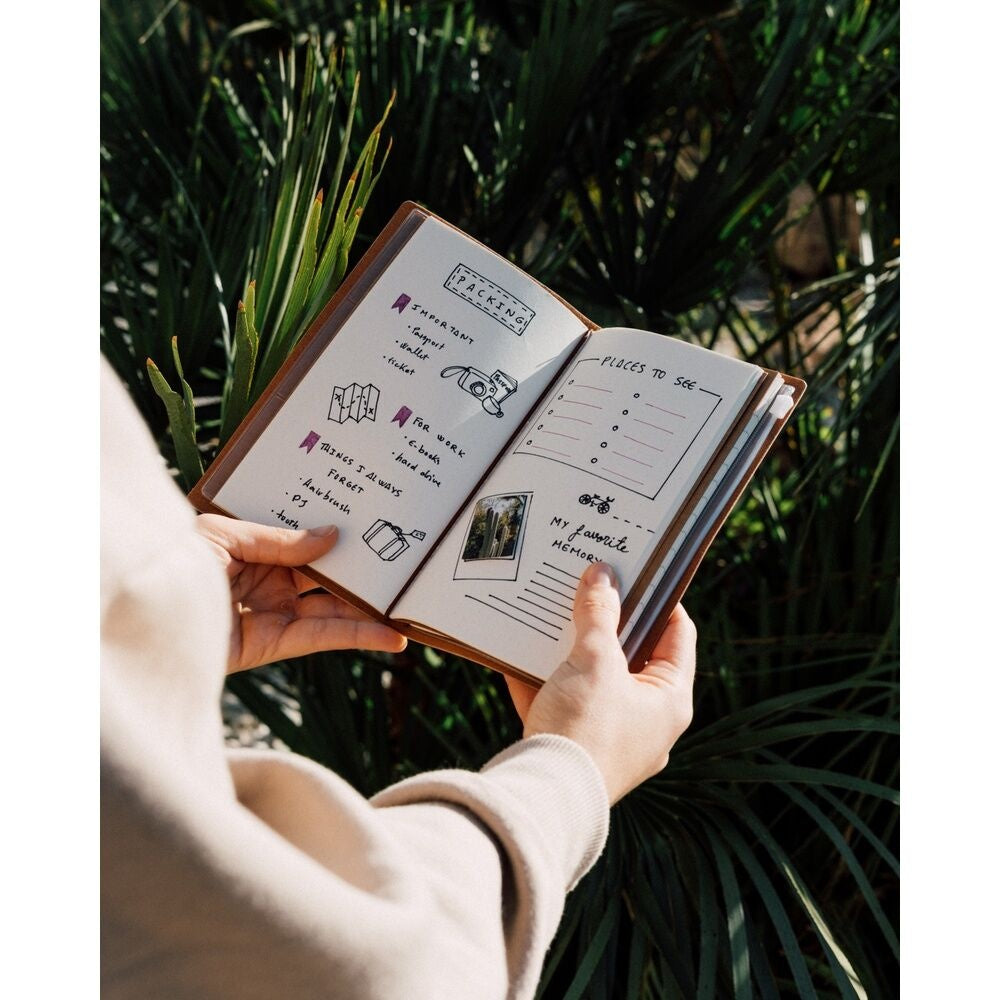 One Piece Travel Notebook med tomma sidor och kompakt design