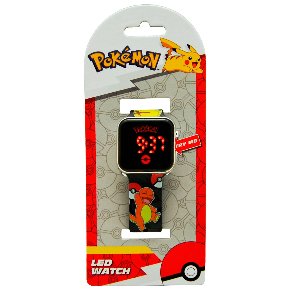 Pokemon LED-klocka med justerbar rem och ljus skärm