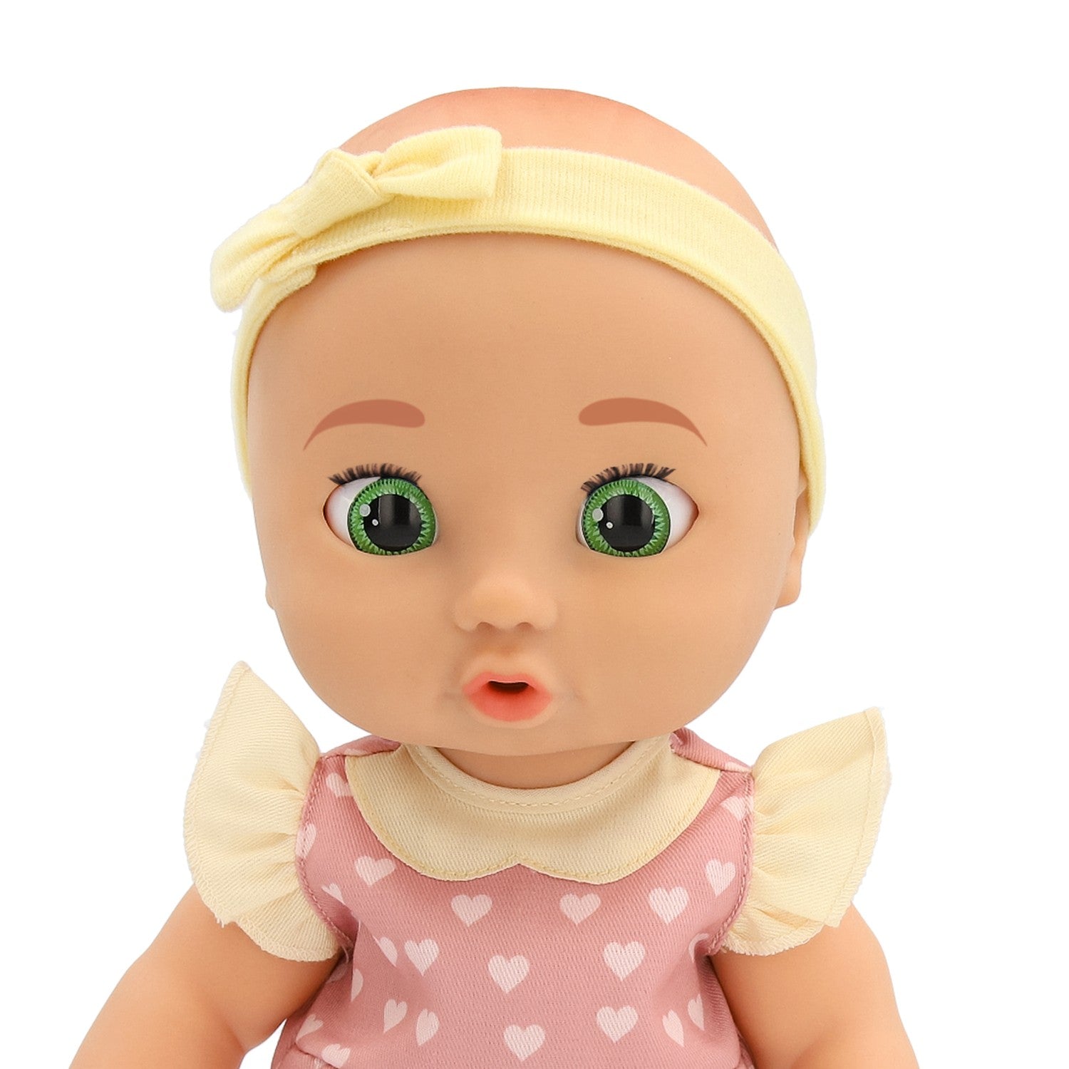 Realistisk babydocka, 38 cm, rosa outfit med tillbehör