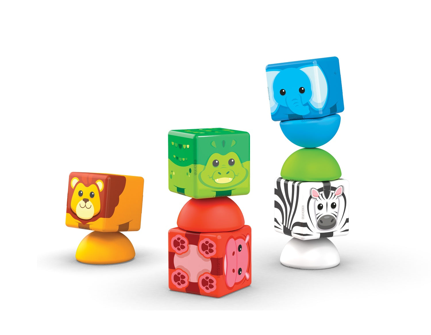 Safari stapelklossar, magnetiska, 10 stycken