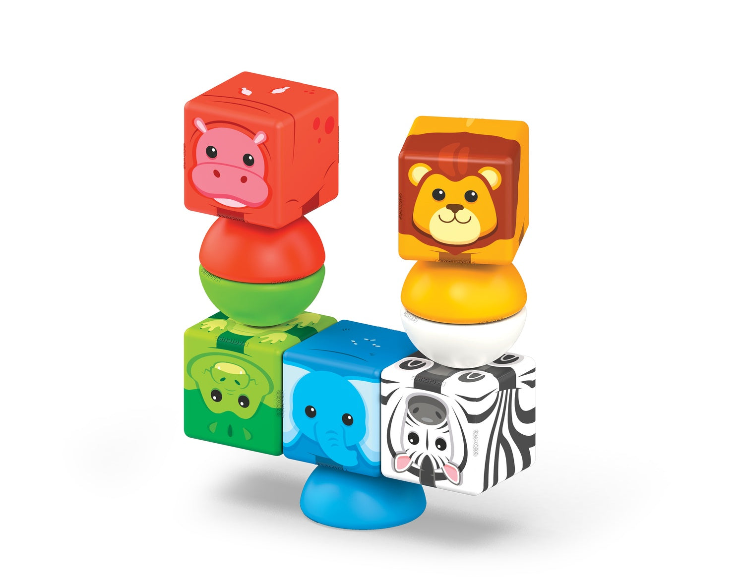 Safari stapelklossar, magnetiska, 10 stycken