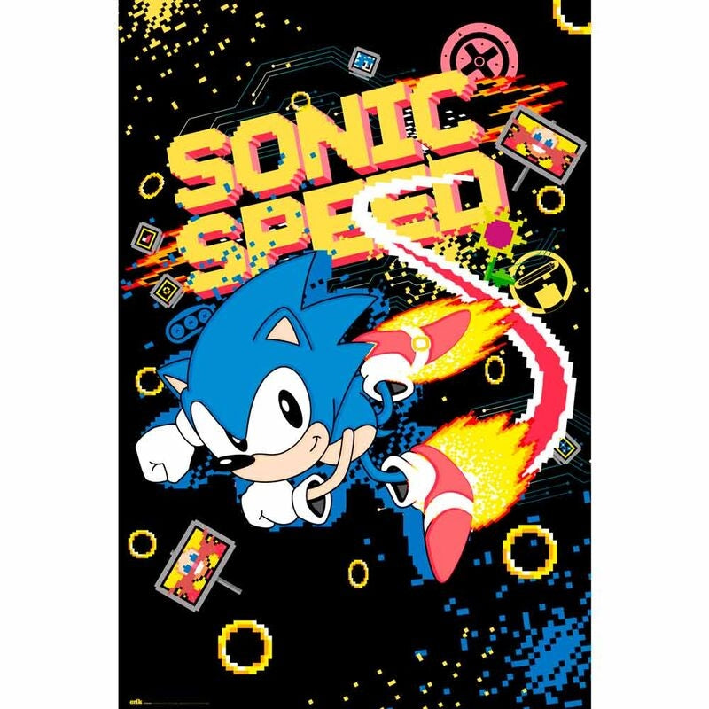 Sonic the Hedgehog Speed Art-affisch för spelare och samlare