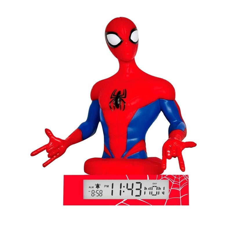 Spiderman 3D-lampa med väckarklocka och LED-ljus