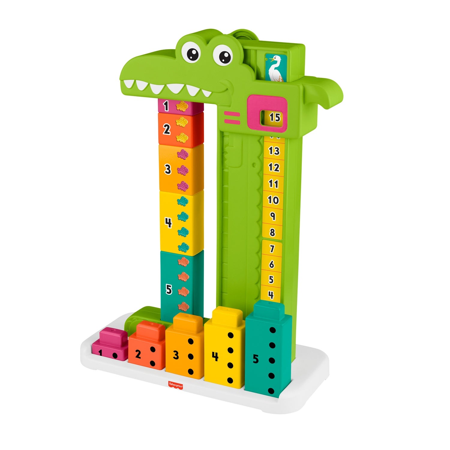 Stapelleksak med alligator, siffror och matematikinlärning, 38 cm