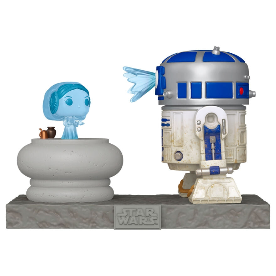 Star Wars R2-D2 figur med prinsessan Leia hologramdisplay