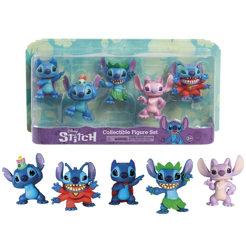 Stitch 5-figurspaket, 7 cm samlarleksaker