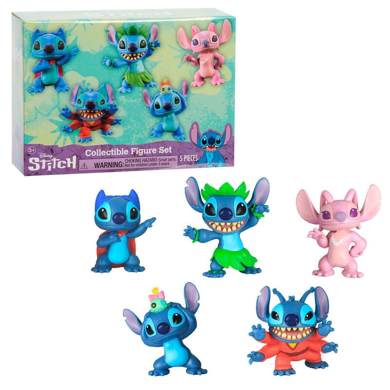 Stitch 5-figurspaket, 7 cm samlarleksaker