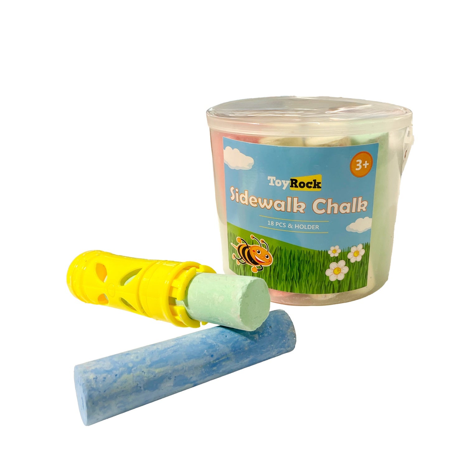Street Chalk Set med hållare, 18 delar för barn