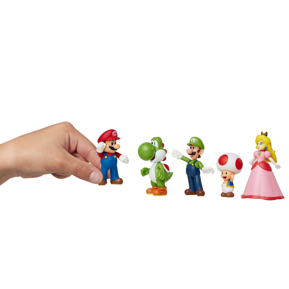 Super Mario 5-figursset, 6 cm samlarleksaker