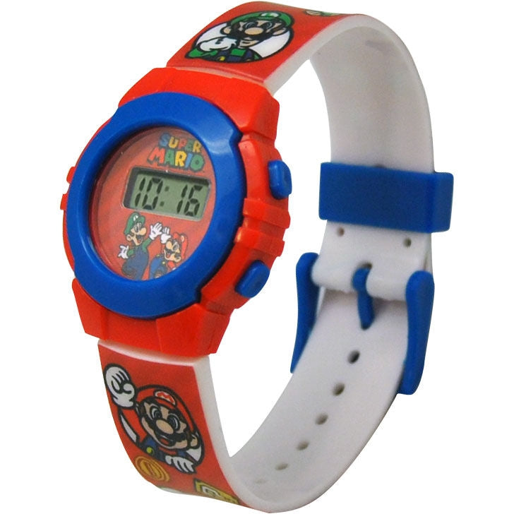 Super Mario Bros digital klocka med LED-skärm och larm