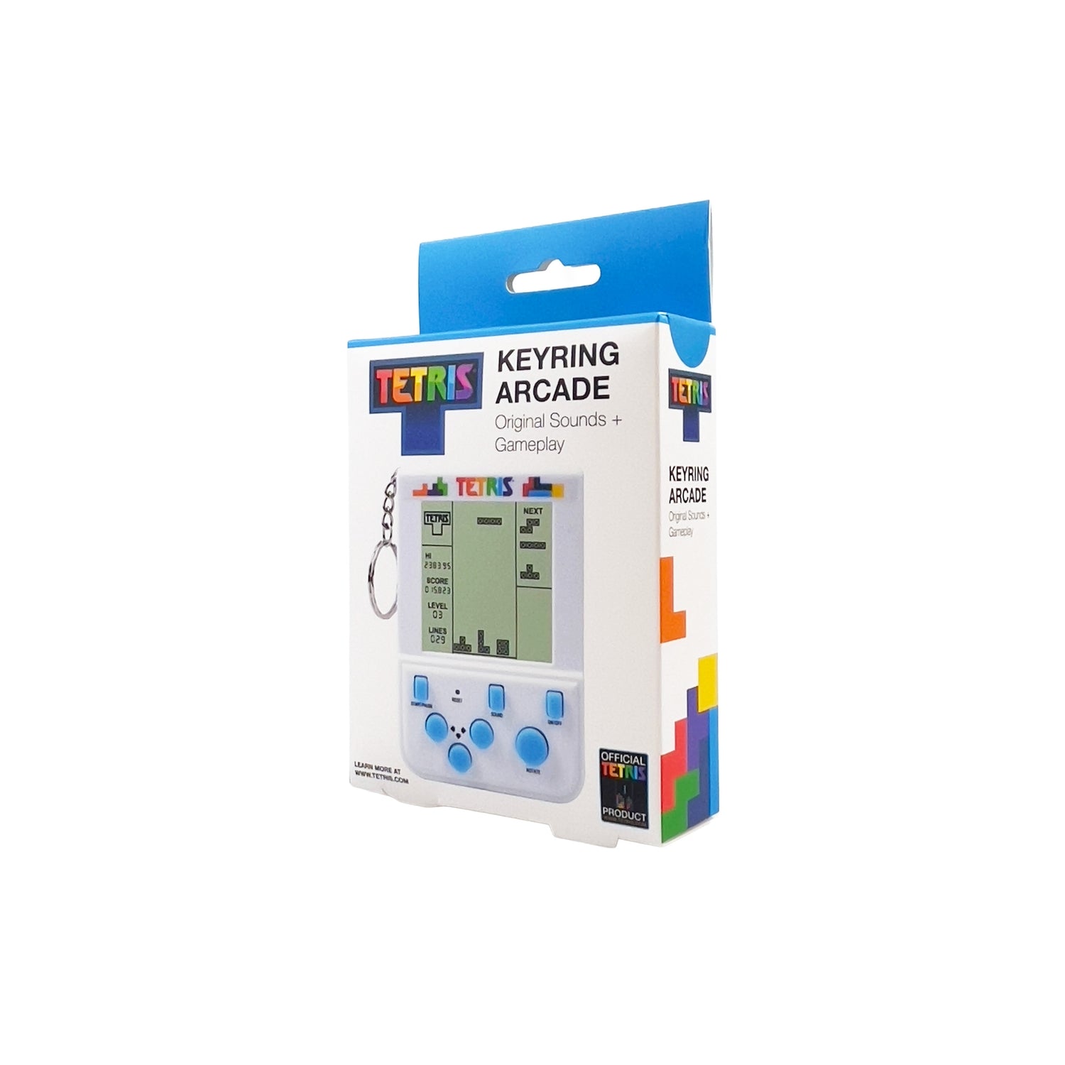 Tetris arkadnyckelring med originella nivåer och ljud