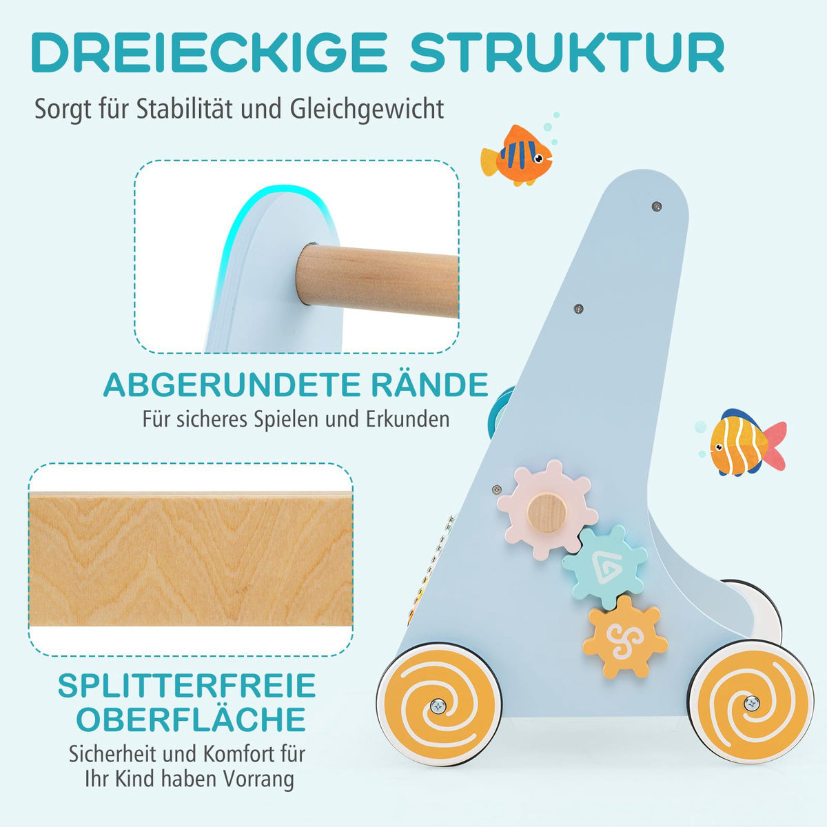 Trägåstol med hjul – Montessori-leksak