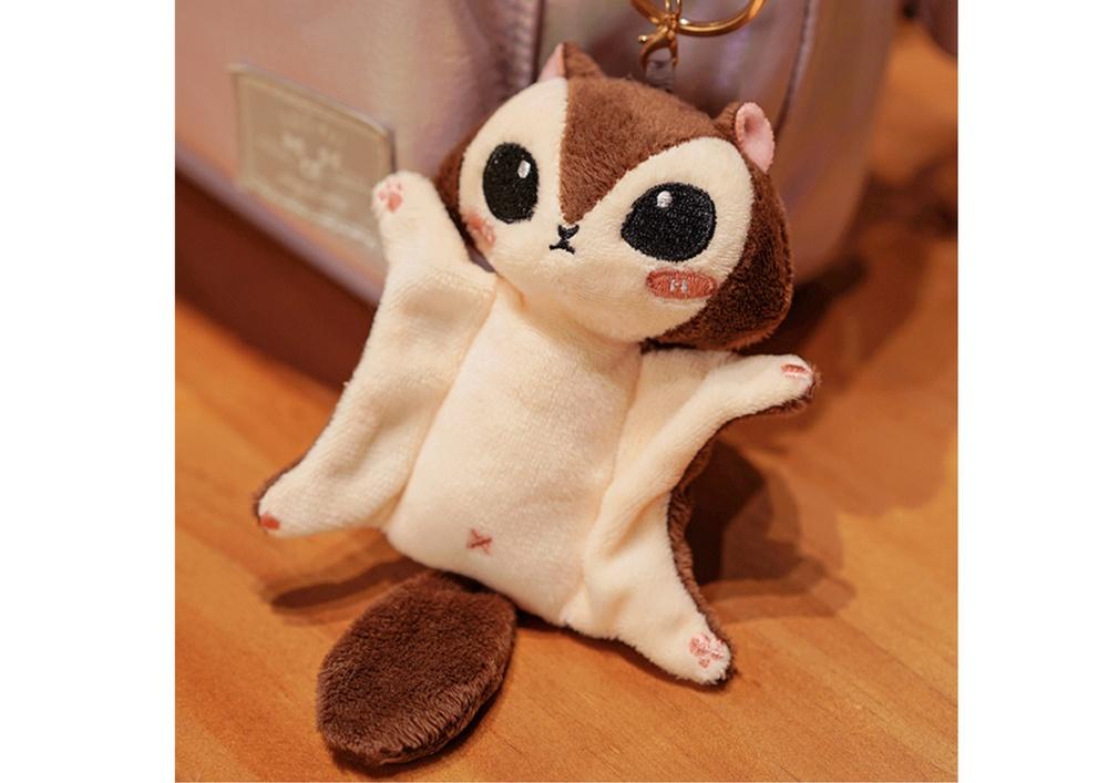 10 cm Brown Sugar Glider Squirrel Plush Keychain Mascot