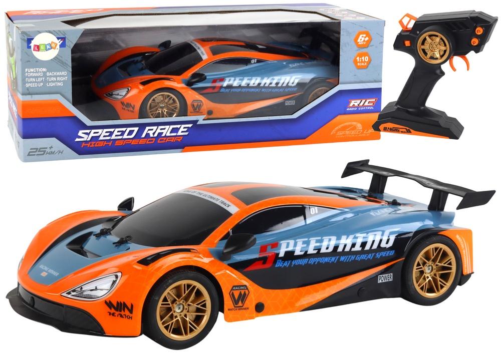 1:10 Orange RC sportbil - 25 km/h hastighet, LED-lampor