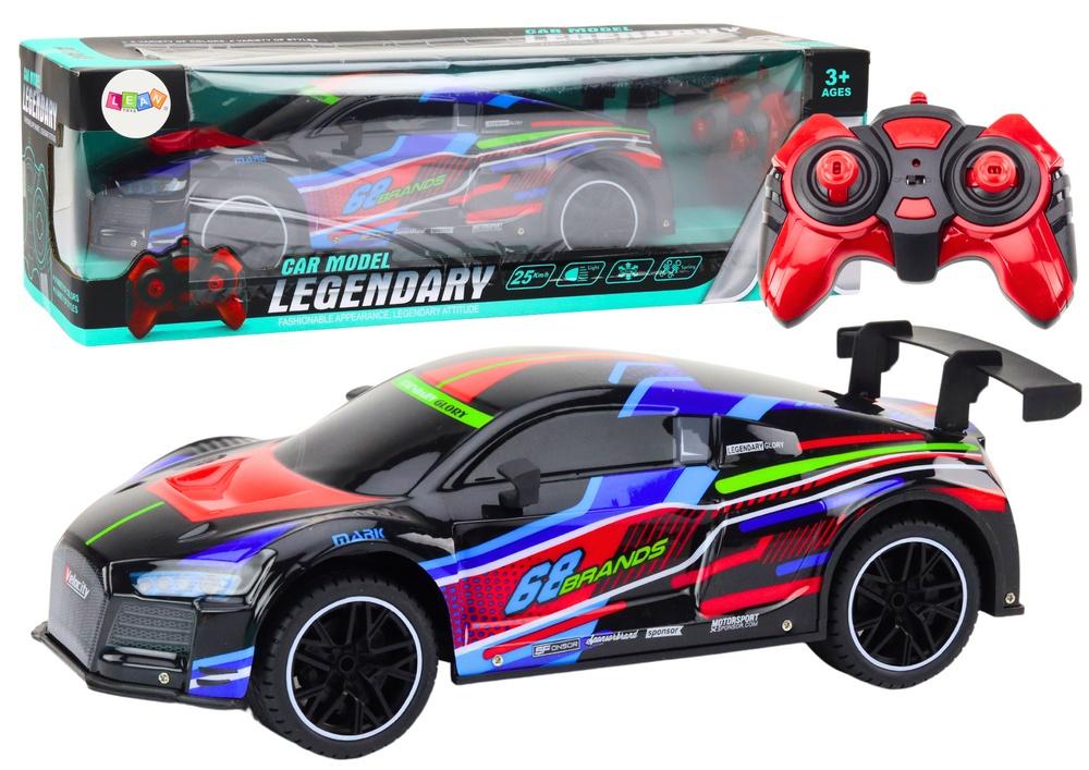 1:10 RC sportbil, 25km/h, LED-lampor, svart