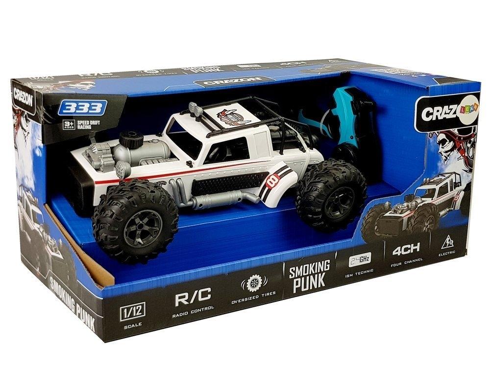 1:12 RC Buggy 2,4G Hvit 20km/t med Steam Effect