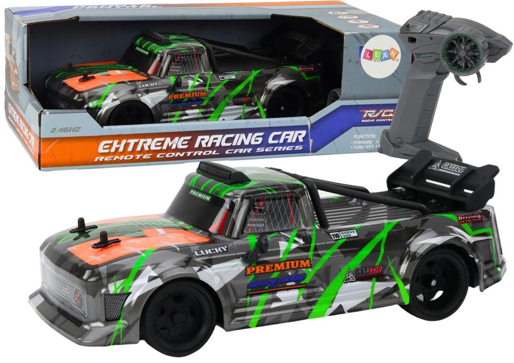 1:16 RC Drift Car - Grågrøn, gummihjul, 2,4G kontrol