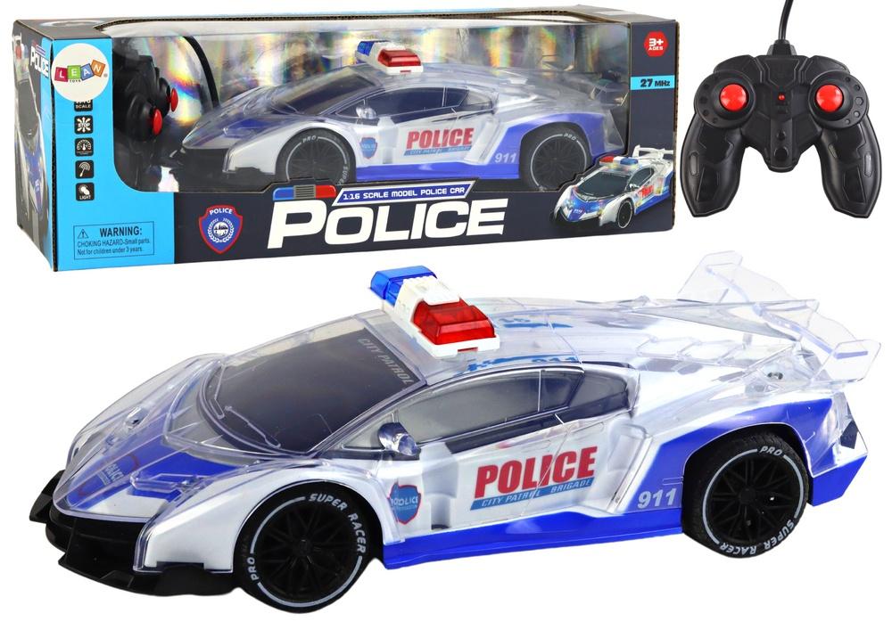 1:16 RC Police Sports Car med lampor och fjärrkontroll