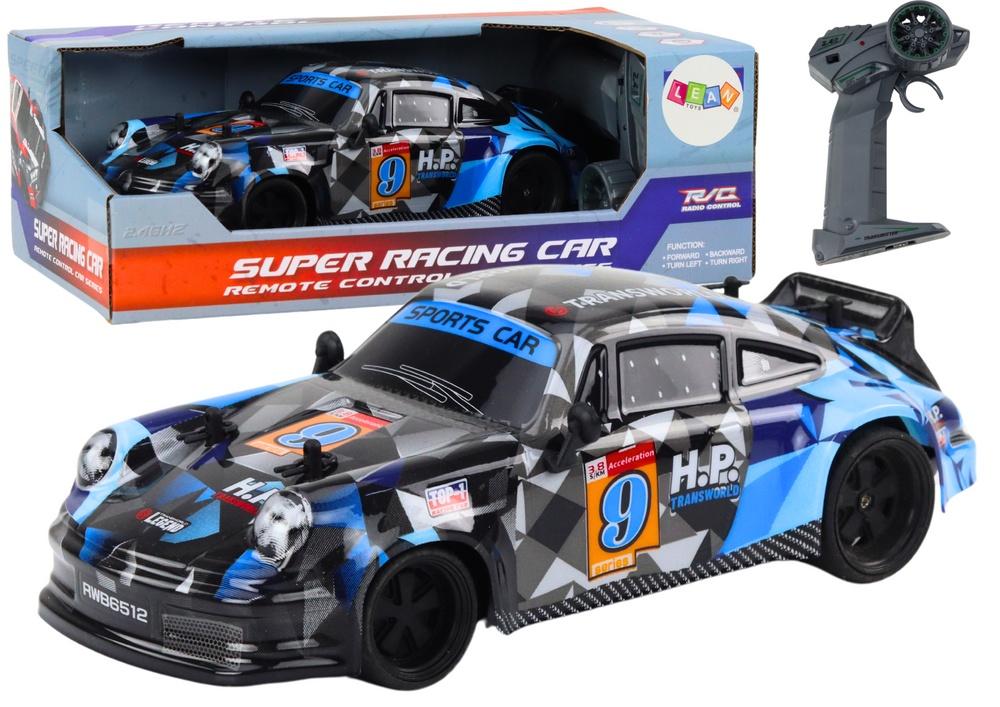 1:18 Blue RC Car: Gummihjul, Drift Action, 2,4G-kontroll