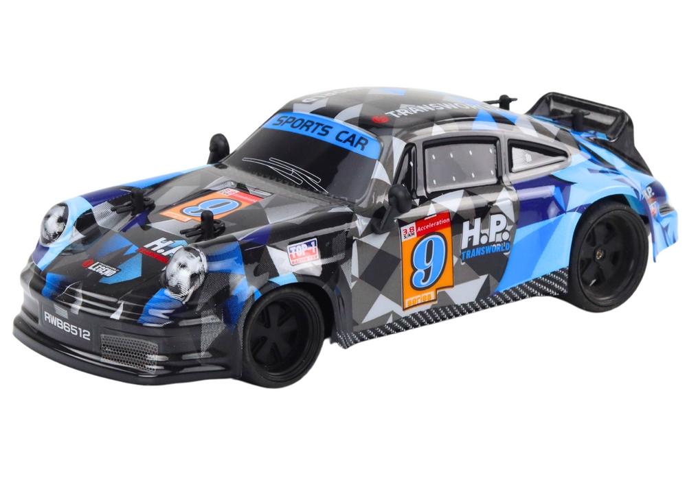 1:18 Blue RC Car: Gummihjul, Drift Action, 2,4G-kontroll